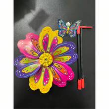 3D Schmetterling Windspinner, bunte Kunststoff Windrad Spielzeug für Party Dekoration, ohne Federn, ohne Strom oder Batterie nötig, 53 cm Outdoor Garten Dekoration, Gartenzubehör, Outdoor Dekoration, Garten, Heimdekoration - Mehrfarbig - Übersicht 9
