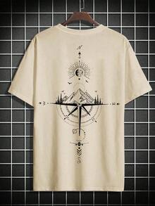 Manfinity Men's Oversized Drop Shoulder T-Shirt - 卡其色 - 查看 5