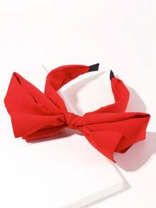 1pc Leopard Print Bow Headband, Suitable For Going Out, Family And Friends, Autumn/Winter Hairband - Red - View 2