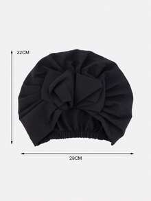 2pcs Women's Bow Elastic Pleated Solid Color Turban Hats, Suitable For Daily Use - Multicolor - View 4