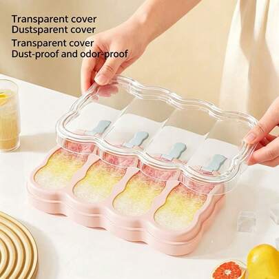 1-Piece Set Of Ice Cream Mold Box, Ice Cream Mold, With Lid For Household Use, Grinding Tool For Making Ice Cream Boxes, Homemade Ice Cream Artifact, Easy To Disassemble Ice Cream Mold, Reusable DIY Ice Cream Mold (White, Pink, Green)