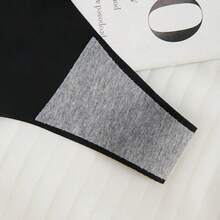Cheekology Heart-Shaped Thong Panties, Seamless Solid Color Minimalist Everyday Underwear, Sexy Party Lingerie Series - Black - View 5