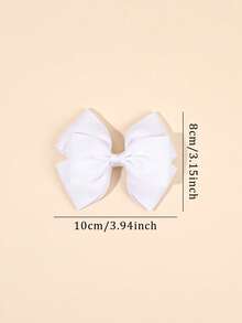2pcs White Satin Bow Hair Clips, Double-Layer Satin Bow Fashion Hair Clips, Alligator Clips And Hair Pins, Suitable For Weddings, Summer And Daily Wear - Multicolor - View 7