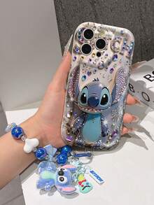 This Disney Stitch Lanyard Phone Case Is Fully Covered In TPU Material. It's Shockproof, Lightweight, And Compatible With IPhone17/16/11/13/15/15 Plus/15 Pro/15 Pro Max/12/14 Pro Max/11 Pro Max/12 Pro/12 Pro Max/13. This Phone Case Makes A Popular Birthday Gift Or Business Gift; It's Durable, Stain- And Fingerprint-Resistant, And Suitable For Both Men And Women. The Set Also Includes A Mickey Mouse Phone Case And A Stitch Plush Bracelet. It's A Perfect Gift For Friends And Family. This Stylish Phone Case Is Fun, Lightweight, And Durable. IPhone17 Pro Max Phone Case, Angel Phone Case. - 白色 - 查看 4