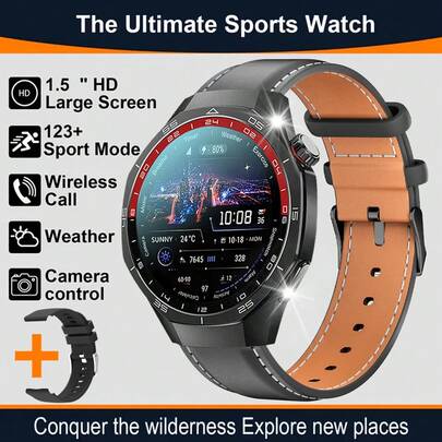 Prozeal Smartwatch de alta gama para hombres - Pantalla de 1.5 pulgadas - Caja de titanio - Viene con diferentes estilos de correas - Docenas de modos deportivos - Múltiples carátulas de reloj digital para elegir - Funciones prácticas: notificaciones de aplicaciones sociales, toma de fotos remota, activación por movimiento, pronóstico del tiempo, despertador, recordatorio de sedentarismo, cronómetro, etc. Una opción de regalo perfecta para los hombres.