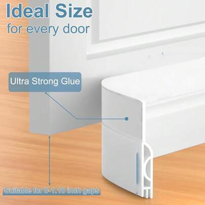 1 miếng chặn gió cửa tự dính – Miếng silicon chắn gió dưới cửa cho cửa trong nhà và ngoài trời, cách âm và giữ gió, gioăng cửa tự dính.