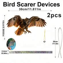 1/2 chiếc trang trí cú bằng thủy tinh hữu cơ ngoài trời, vật trang trí phản quang holographic đuổi chim, phù hợp cho vườn, ban công, bảo vệ vườn cây ăn quả, trang trí sân tiệc cưới - Mặt dây chuyền xua đuổi chim cú - Xem 12