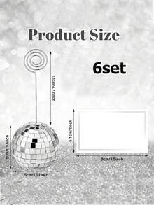 Bộ 2/4/6 giá đỡ thẻ, ảnh và số bàn hình quả cầu disco, giá đỡ màu bạc với dây xoắn, giá đỡ hình quả cầu disco dùng để trưng bày thực đơn, trong đám cưới, tiệc tùng và sinh nhật. - Hộp đựng danh thiếp + danh thiếp chủ đề vũ trường - Xem 8