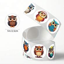 500pcs/Roll Owl Stickers 10 Owl Patterns 1 Inch Stickers Stationery Pencil Backpack Skateboard Decoration Stickers Teacher Training Graffiti Label Stickers Cake Baking Envelope Gift Box Sealing Stickers For Crafts Scrapbook Materials Scrapbook Envelope Decoration Sealing Stickers Owl Stickers Colorful Owl Stickers Big Eye Owl Stickers - Cartoon - View 6