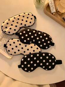 1pc Polka Dot Faux Silk Elastic Sleep Eye Mask - Multicolor - View 5
