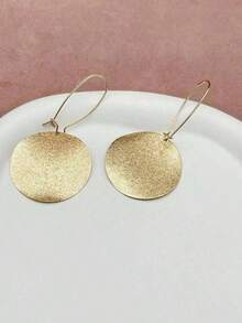 Round Drop Earrings - Silver - View 9