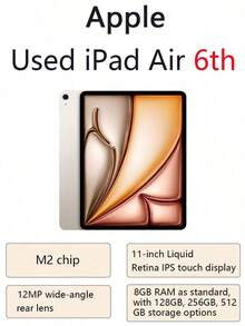 Apple 正品二手iPad Air 6代 11吋 M2晶片/支援pro筆 2024年款二手98新平板電腦(Air6）128GB/256GB/512GB 版本配備 8GB 記憶體 WLAN版 - 彩色 - 查看 7