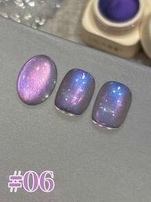 15ml 2026春夏新款女用禮品套裝，主打時尚彩色極光冰晶藍紫色雙色玻璃珠水晶貓眼凝膠指甲油，需搭配底膠與封層使用，適用UV燈，植物基凝膠 - 彩色 - 查看 8