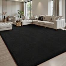 Treeboy Extra Large Rugs Short Pile Soft Fluffy Anti-Slip Mat Living Room Bedroom Carpet For Coffee Table, Carpet With Ins Style, Children's Bedroom, Bedside Carpet - Black - View 14