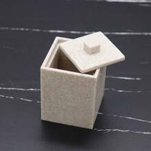 6pcs Resin Bathroom Accessory Set, Modern Farmhouse Style, Includes Toothbrush Holder, Soap Dispenser, Tray, Tumbler, Cotton Swab Holder, Sandstone Color - Sand Color - View 11