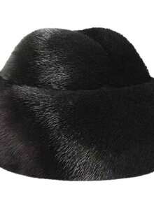 1pc Middle-Aged & Elderly Men's Faux Mink Fur Landlord Hat, Solid Color Retro Style, Warm And Windproof, Suitable For Daily Outdoor Use, Great Father's Day Gift, Essential For Winter - Landlord Hat - View 5