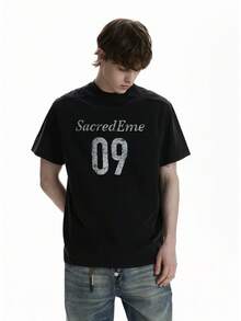 local   Camiseta de cuello redondo con estampado elegante para hombre, ideal para uso diario, salidas, ocio, viajes, reuniones familiareST - Negro - Ver 6