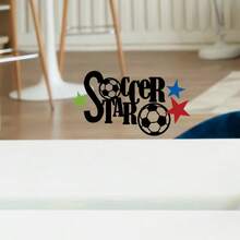 1pc Soccer Window Sticker ,2D Flat Printing ,Football Wall Sticker , Creative Self-Adhesive Removable Decor Sticker, Living Room Bedroom Dining Room Study Bathroom Door Window Glass Beautification Decorative Sticker - A - View 7