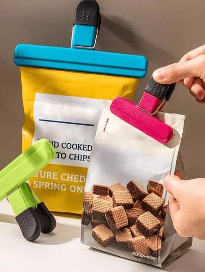 Chipszakclips, grote chipszakclips, stevige sluiting, herbruikbare luchtdichte klem, voor diverse groente- en plastic zakken, keukenorganizers en -opbergers, keukenaccessoires