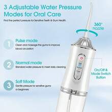 FollowBreak 4-In-1 Portable Electric Oral Irrigator Set, USB Rechargeable, Handheld Dental Cleaner With 3 Modes And 4 Nozzles, Home & Travel Oral Care Assistant, Great Gift - Multicolor - View 3