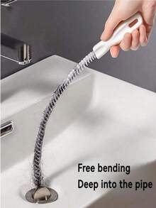 1 pieza Cepillo de limpieza multiusos de mango largo, Cepillo de limpieza de conducto de secadora, Kit de limpieza de conducto de secadora de acero inoxidable, Cepillo de pelusa de secadora, Cepillo de pelusa manual, Cepillo flexible de trampa de pelusa de refrigerador y secadora de mango largo, Quitapelusas flexible - C - Ver 8