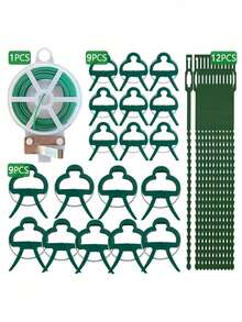 31pcs Outdoor Gardening Plant Ties Set, Flower Fixing Clips Gardening Clips Set/Gardening Clips/Plastic Tomato Plant Clips - / - View 5