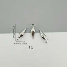20/100pcs Cone Long Spike Pendant, DIY Necklace Bracelet Earring Keychain Jewelry Making, Unisex Style - Multicolor - View 4