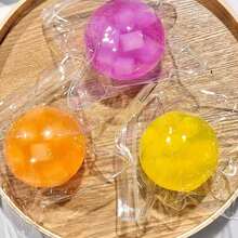 软绵绵半透明高透明度果汁椰子麦芽糖椰子果冻手工球海盐挤压减压球玩具慢回弹礼品玩具，商务小礼品 - 彩色 - 查看 4