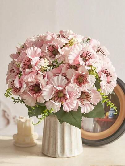 1/4PCS Artificial Flowers Silk Poppy Flower Fake Flowers Plastic Plants Suitable For Home Decoration, Kitchen, Dining Table, Living Room, Bedroom, Table Centerpiece, Engagement, Wedding Party Decor,Bride Holding Flower,Bridal Shower,Party Settings, Valentine's Day Mother's Day Thanksgiving, New Year Decoration, Birthday Gift,Gift For Girlfriend,Surprise Gift