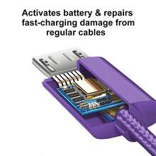 3条装Micro USB数据线，快充线，3.3英尺/6英尺/10英尺高速尼龙编织安卓充电线，兼容三星Galaxy S25/S24/S23 Edge/S6/平板电脑、Kindle Fire、MP3等设备。 - 彩色 - 查看 4