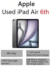 Apple 正品二手iPad Air 6代 11吋 M2晶片/支援pro筆 2024年款二手98新平板電腦(Air6）128GB/256GB/512GB 版本配備 8GB 記憶體 WLAN版 - 彩色 - 查看 18