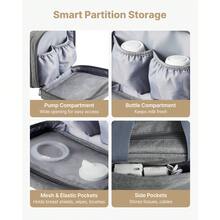 Wearable Breast Pump Bag, Breast Feeding Bag With Ice Pack, Fits For M5/M6, Pumping Accessories & Breastmilk Storage, Portable Pump Carrying Case For Work, Travel & Family Use, Grey - Medium, Light Gray, 20cm - View 5