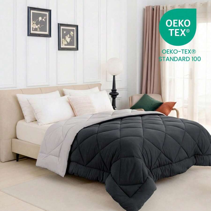 Good Nite Piumino reversibile per tutte le stagioni – Lavabile in lavatrice, morbido, caldo, leggero e traspirante – Piumino comfort 135x200cm / 155x220cm / 200x200cm / 230x220cm / 240x220cm – Sonno accogliente e design bicolore - Grigio Scuro - Visualizzare 1