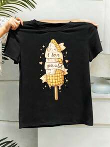 Dam-T-shirts - Svart - Visa 2