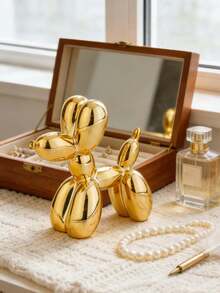 This Yellow Balloon Dog Sculpture Is A Modern Home Decor Piece With A Stylish Design, Perfect For Placement On A Coffee Table Or In The Kitchen, And It Blends Well With The Room's Color Scheme. It Also Makes An Excellent Holiday Gift For Decorating A Desk Or Bookshelf. - Multicolor - View 5