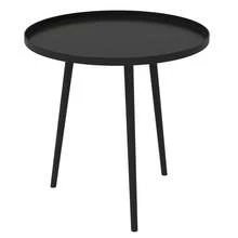 Outdoor Side Table, Garden Table, Round Patio Table, Steel, Ø 40 X H 50 Cm, Black - Black - View 9