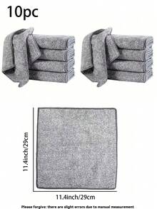 10pcs (11.8in*11.8in) Super Absorbent Microfiber Cleaning Cloths - Thick Quick-Dry Bamboo Charcoal Fiber Towels, Suitable For Car And Kitchen, Non-Stick Oil, Washable - Bamboo Charcoal 11.8in - View 7