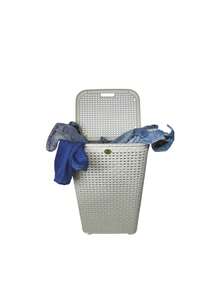 cesto para ropa o juguetes en color blanco diseño rattan - Ver 5