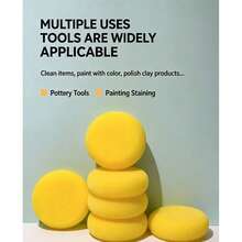 5PCS/10PCS Butter Squishy Ceramic Foam Sponge, Butter Squishy Suitable For Handmade Crafts - Round, Highly Absorbent, Ideal For Coloring And Cleaning, Personalized Gifts - Multicolor - View 4