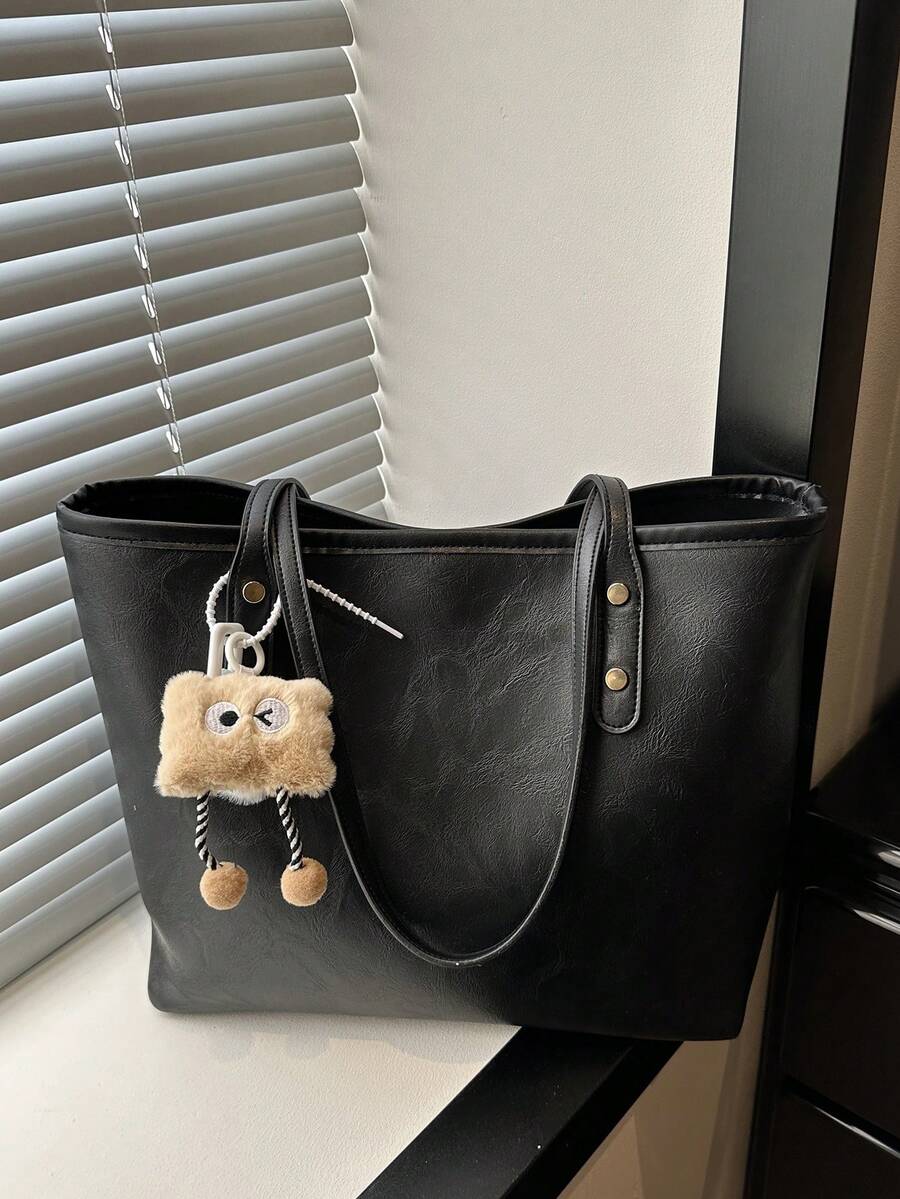 Retro Fashion Large Capacity Handbag, New Design Versatile Commuter Shoulder Tote Bag For Women - Black - View 1