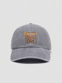 1顶做旧水洗印花棒球帽，男女通用弯檐软顶休闲遮阳帽，适合日常佩戴、度假、旅行 - A - 查看 4