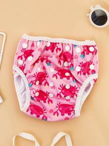 1 pieza Pañal de baño impermeable con forro de malla con estampado de tortuga marina, adecuado para el bautizo del bebé, decoración del hogar y regalos - Multicolor - Ver 12
