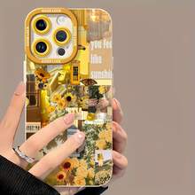 Collage amarillo, sol, mariposas, flores.funda de teléfono Fundas compatibles con ,Apple,VIVO,OPPO,,, y Honor.Fabricadas en silicona TPU,ofrecen protección contra golpes y caídas. - Blanco - Ver 2
