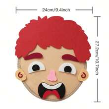 Juguete de fieltro de rompecabezas de expresión emocional, un juego para expresar emociones sociales, adecuado para manejar expresiones faciales, juego de interacción en el aula, incluye varias adiciones de características faciales - Multicolor - Ver 4