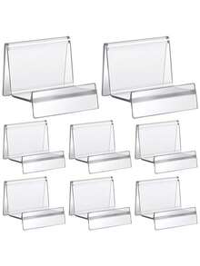4/8/12pcs Transparent Acrylic Wallet Display Stand, Jewelry Wallet Organizer Rack, Closet Wallet Holder - Clear - View 1