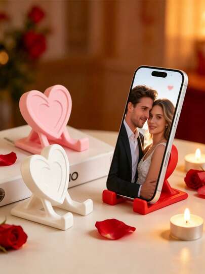 This 1-Piece Heart-Shaped Phone Stand Is A Valentine's Day Themed Phone Stand. It's A Creative Lazy-Person's Stand, A Home And Office Desktop Decoration, A Unique Desktop Ornament, Suitable For Birthdays, Mother's Day, And Other Holidays. It Can Be Used In Homes, Studies, Living Rooms, Bedrooms, Offices, Etc. Small, Cute, And Portable, It's An Excellent Office Accessory, Holiday Desktop Item, And A Top Choice For Mother's Day Gifts.