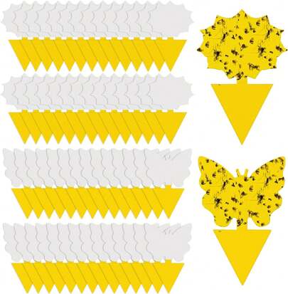 30 Pack Flying Insect Traps For Plants – Yellow Sticky Traps For Gnat, Fly & Flying Bug, Indoor Outdoor Flying Bug Catcher For Pots, Garden & Kitchen, Kid & Pet ,  (58 Pcs Classic)