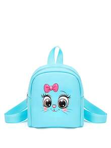 1 pieza Mochila ajustable para niñas, bolsa de pecho, mochila multicolor, adecuada para uso diario, al aire libre, viajes, senderismo, escuela, regalo ideal - Gato de ojos grandes - Ver 10