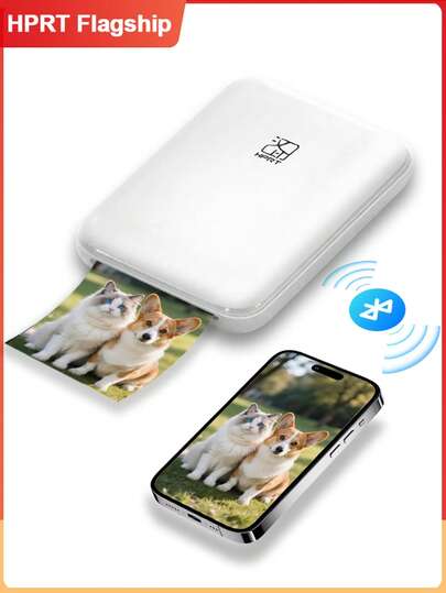  Impresora fotográfica inalámbrica Bluetooth portátil mini HPRT MT53, incluye papel fotográfico adhesivo de 2"X3", adecuada para regalos/impresión de fotos