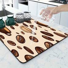 1 pieza Felpudo de cocina súper absorbente y de secado rápido con base antideslizante, apto para barra de café, mesa de comedor - Superficie de fácil limpieza y diseño de secado rápido, se adapta a cocinas modernas o tradicionales, accesorios de barra de café, decoración del hogar con estilo - Adicción al café - Ver 8